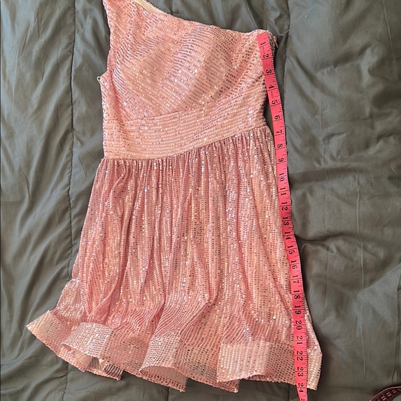 One Shoulder Pink Dress - Picture 2 of 6